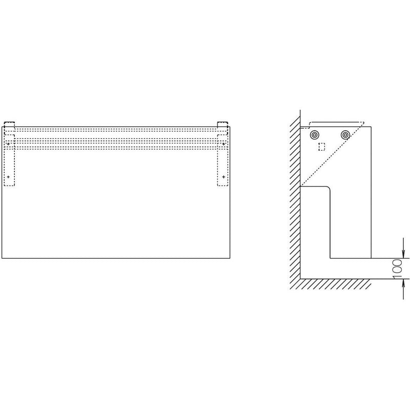 ABN - Sockel/Sockelelement (Schaltschrank) KVS-Wandkonsole Gr.2 FB4 SX013 9Schieber,Höhe 640mm
