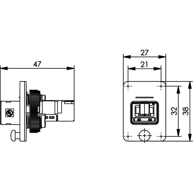 Telegärtner - Modularer Steckverbinder STX V4 Flanschset 100007419 RJ45 Kupplung Cat.6