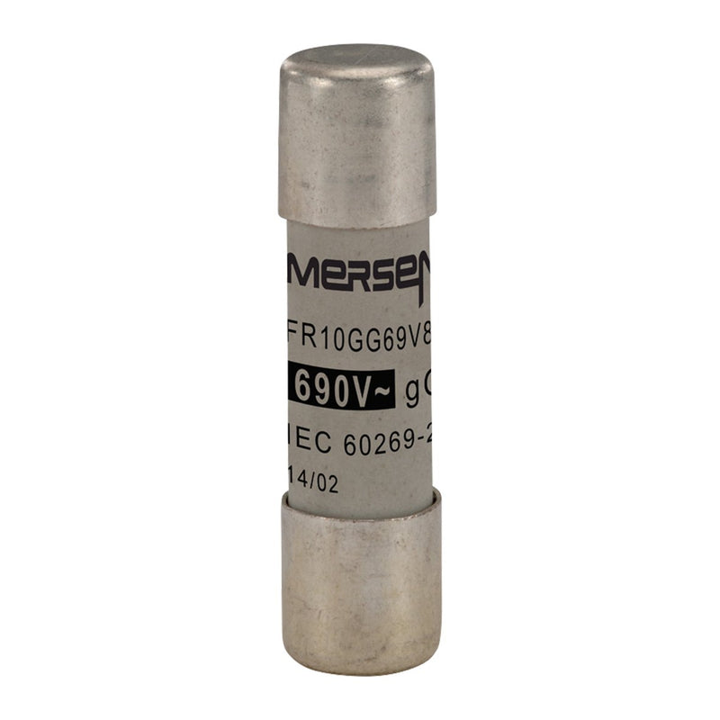 Mersen - Zylindrische Sicherung Sicherungseinsatz zyl. FR10GG69V8 10x38 gG 8A/690V − 10 Stück