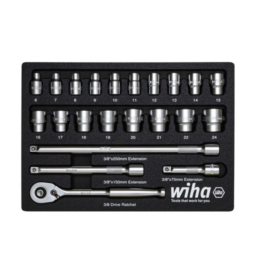 Wiha - Schraubenschlüsselset Ratschenschlüssel 33791 Set 3/8"