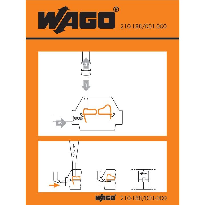 WAGO - Warn-/Hinweisschild Handhabungsaufkleber 210-188/001-000 Serien 260 bis 262 − 100 Stück