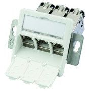 Telegärtner - Kommunikationsanschlussdose Kupfer Modulaufnahme AMJ-S 3fach 100022967 UP/50flexCat6A T568A − 5 Stück