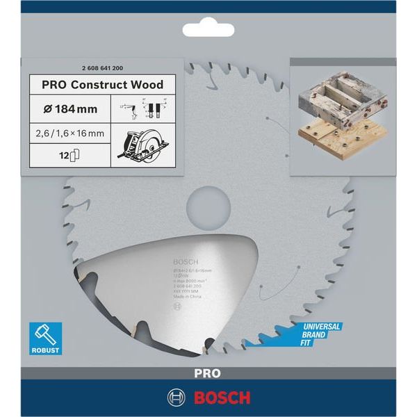 Bosch - Kreissägeblatt PRO Construct Wood 2608641200 Kreissägeblatt 184 x