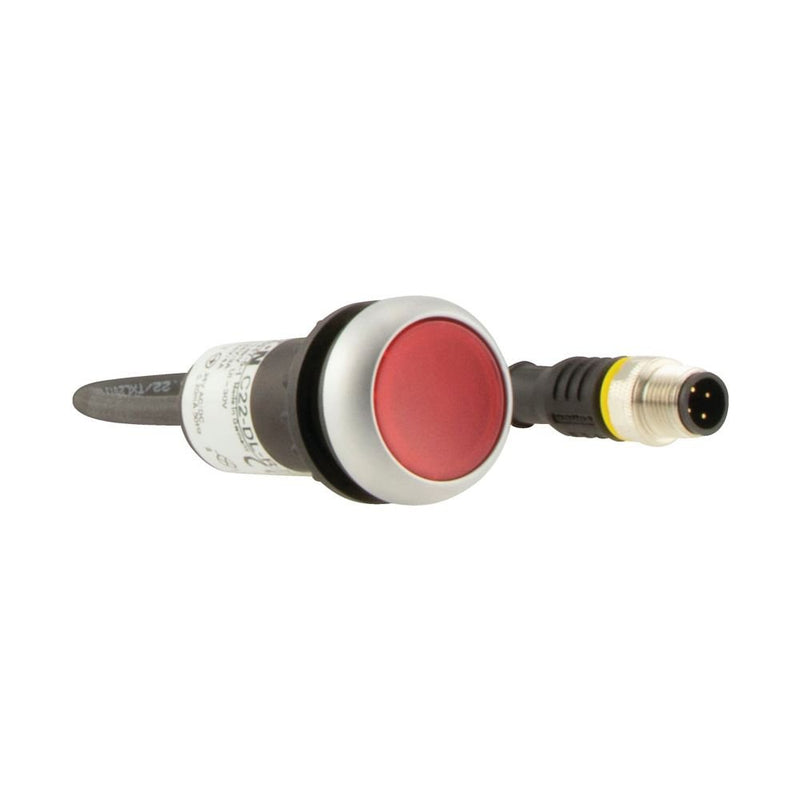 Eaton - Drucktaster, Komplettgerät Leuchtdrucktaste Classic C22-DRL-R-K01-24-P1 4polig 24V 1Ö 0.2m