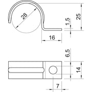 OBO Bettermann - Befestigungsschelle für Kabel/Rohre Befestigungsschelle 1015 28 G Gl.verz. − 100 Stück