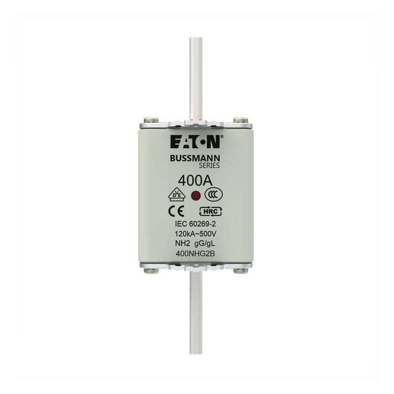 Eaton - Messersicherung Sicherungseinsatz Nieders. NH FUSE 40#400NHG2B 400A AC 500V 120kA − 3 Stück