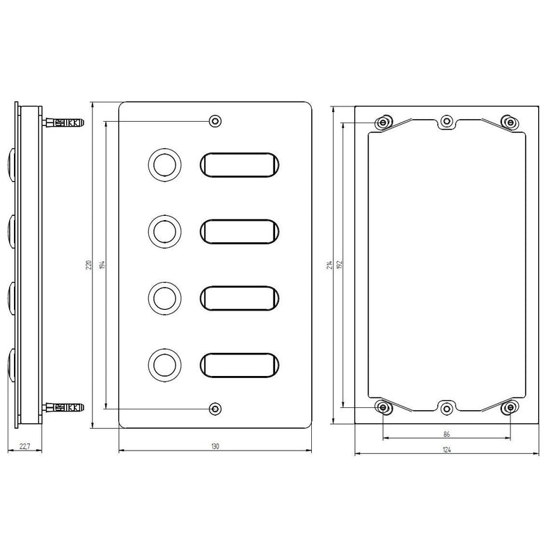 Grothe - Klingeldrücker Etagenplatte ETA 504 V2A AP V2A 504