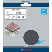 Bosch - Schleifpapier/Schleifvlies PRO F355 Schleifblatt, 125 2608606759 mm, 320, 10-tlg