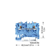 WAGO GmbH & Co. KG - Durchgangs-Reihenklemme 2-Leiter-Durchgangsklemme 2201-1204 1,5qmm, blau − 100 Stück