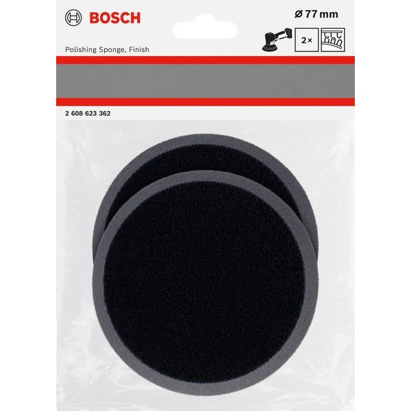 Bosch - Systemzubehör für Schleifen/Polieren (Akku/elektrisch/Druckluft) Polierschwamm, 77 2608623362(VE2) mm, Finish, 2 Stk
