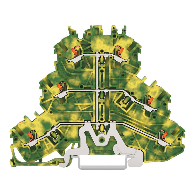 WAGO GmbH & Co. KG - Durchgangs-Reihenklemme Dreistockklemme 2200-3207 gn-ge − 40 Stück