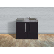Stengel - Mini-Küche Miniküche Premiumline MPSM100KSGKFliBre Schwarz matt