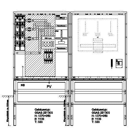 GSAB Elektrotechnik - Zähler-Komplettschrank Wandlermessung 01.W630.NH-AR-01 Thüringen 630A