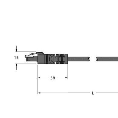 Turck - Rundsteckverbinder, feldkonfektionierbar (Industriesteckverbinder) Leitung für Industrial RJ45S 841-10M Ethernet
