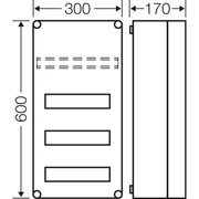 Hensel - Installationskleinverteiler Automatengehäuse Mi 1440 36TE o.PE-/N-Klemmen