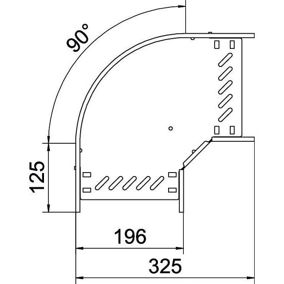 OBO Bettermann - Bogen für Kabelrinne Bogen 90 Grad RB 90 120 FT 110x200 tauchfeuerv