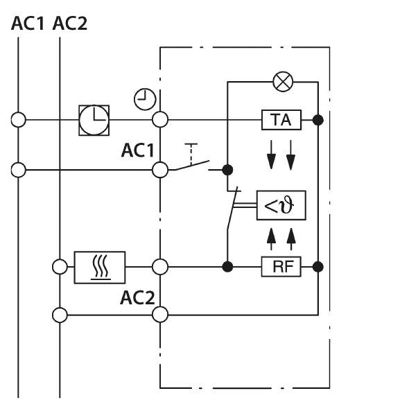 Eberle Controls - Raumthermostat/Uhrenthermostat UP-Raumregler 5-30C AC24V UTE 1012-RAL9010-G55 1Öffner