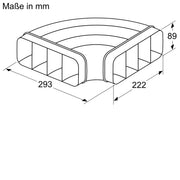Bosch - Zubehör/Ersatzteile für Kochgerät/Backgerät Flachkanalbogen HEZ9VDSB1 90Grad,horizontal