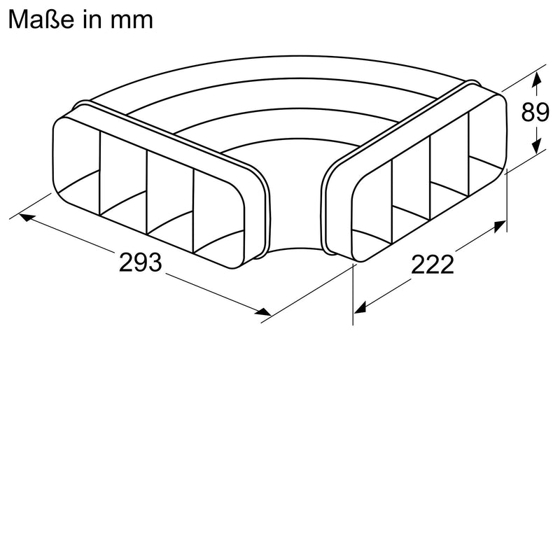 Bosch - Zubehör/Ersatzteile für Kochgerät/Backgerät Flachkanalbogen HEZ9VDSB1 90Grad,horizontal