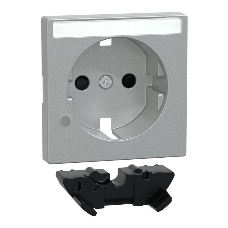 Merten - Abdeckung/Bedienelement für Installationsschalterprogramme Zentralplatte alu MEG2335-0460 f.Steckdose ÜS