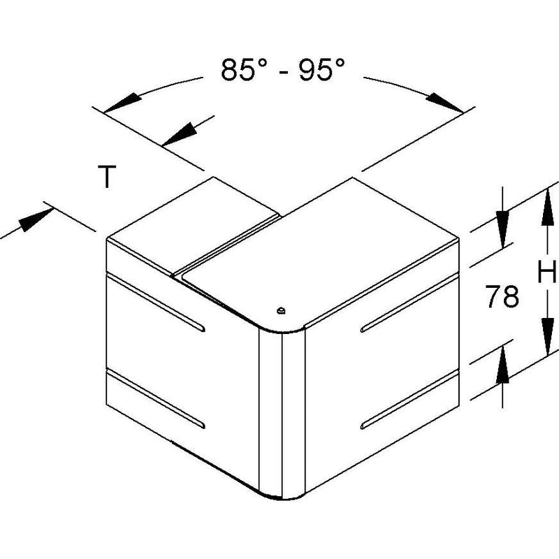 Niedax - Außeneck für Geräteeinbaukanal GK-Außeneck 90Gr. GKAV 110-78T100 L 110x100mm