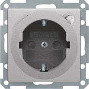 Berker - Steckdose SCHUKO-Steckdose alu/lack 47086084 m.FI-Schutzschalter