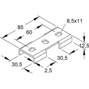 Niedax - Verbinder für Stiel/Profilschiene Kreuzverbinder KV 30 − 100 Stück
