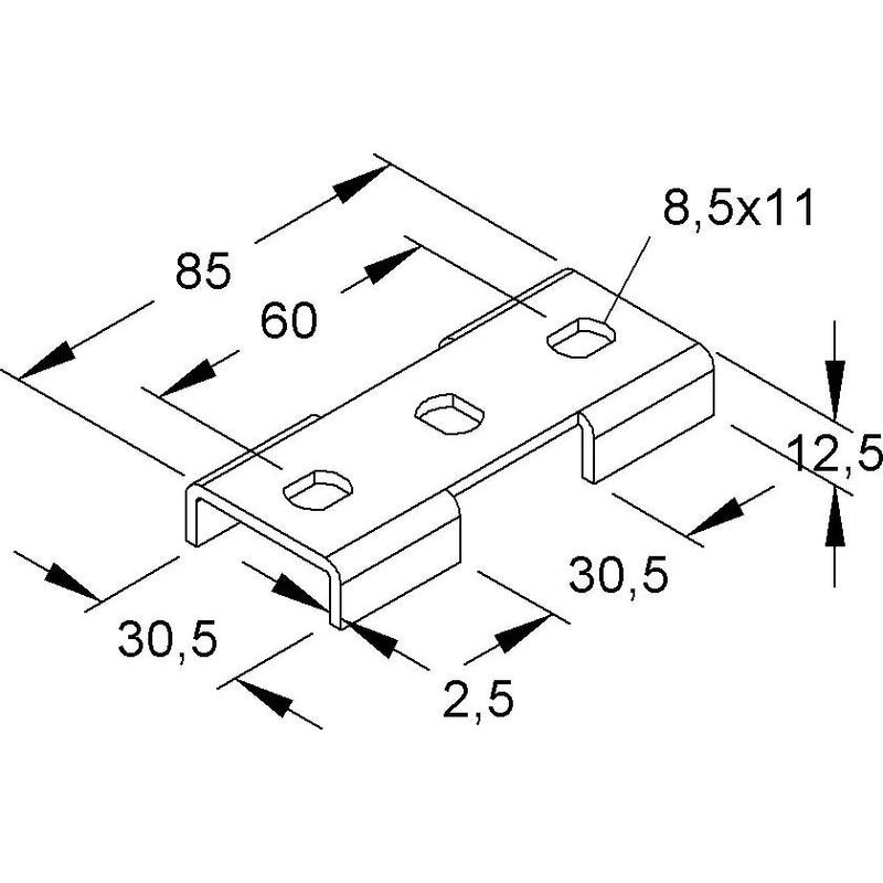 Niedax - Verbinder für Stiel/Profilschiene Kreuzverbinder KV 30 − 100 Stück