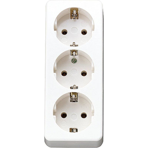 Jung - Mehrfachsteckdose SCHUKO-Dreifach-Steckdose 10 S 23 LA WW o.Zugentlastung, aws