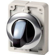 Eaton - Frontelement für Wahlschalter Leuchtwahltaste RMQ-Titan M30C-FWRLK3-W rastend Knebelgriff