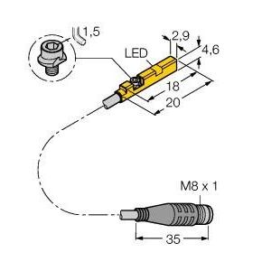 Turck - Magnetischer Näherungsschalter Magnetfeldsensor BIMUNRAP6X0.3PSG3S f. Pneumatikzylinder