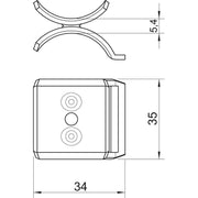 OBO Bettermann - Gegenwanne für Bügelschelle Doppelwanne 2058 M2 28 A2 22-28mm − 50 Stück