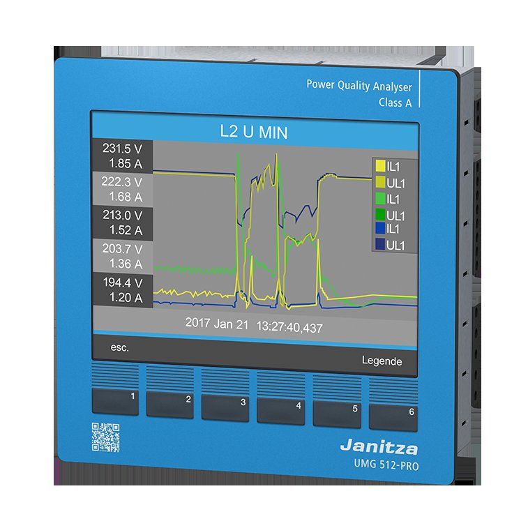 Janitza Electronic - Kombimessgerät Spannungsqualitäts-Analys. UMG 512 #5217003 48-110VAC/24-150VDC