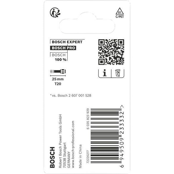 Bosch - Bit PRO Impact Bit, T20 2608522474 25 mm, 2-tlg