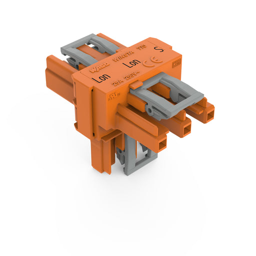 WAGO - Kompaktverteiler für steckbare Gebäudeinstallation T-Verteiler 3-polig 770-670 Kod. R,orange − 50 Stück