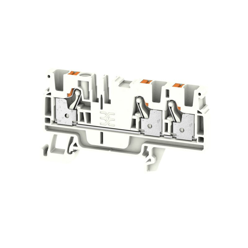 Weidmüller - Durchgangs-Reihenklemme Klemme A3C 4 WT PUSH IN, 4 mm² − 50 Stück