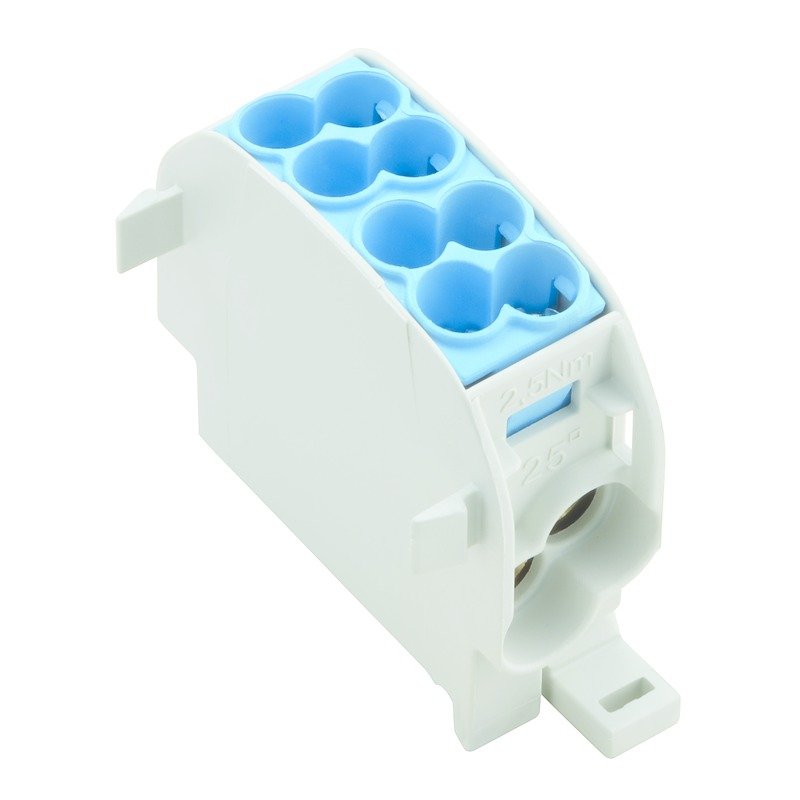 Weidmüller - Durchgangs-Reihenklemme Hauptleitungsabzweigklemme WPD 101 2X25/2X16 BL W-Reihe, TS 35 − 5 Stück