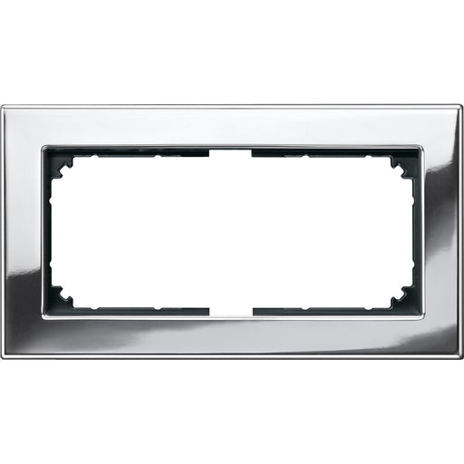 Merten - Abdeckrahmen Metallrahmen 2f.chrom 475839 ohne Mittelsteg