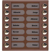 TCS Tür Control - Montageelement für Türstation Audioaußenstation 2-reihig PET14-EB/04 Erw.14 Tasten bronze