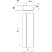 OBO Bettermann - Tragschiene 2064 GTP 2M ungelocht − 2 Meter