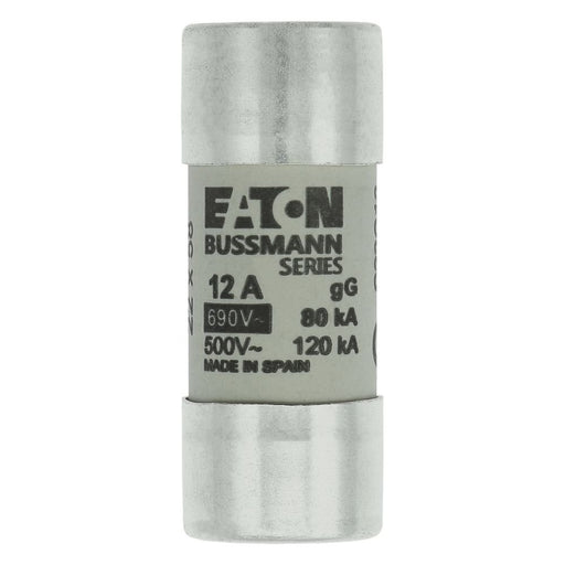 Eaton - Zylindrische Sicherung Sicherungseinsatz Nieders. CYLINDRICA#C22G12 12A AC 690V 80kA − 10 Stück