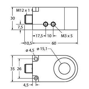 Turck - Induktiver Näherungsschalter Sensor BI15RW30DAP6XH1141 induktiv