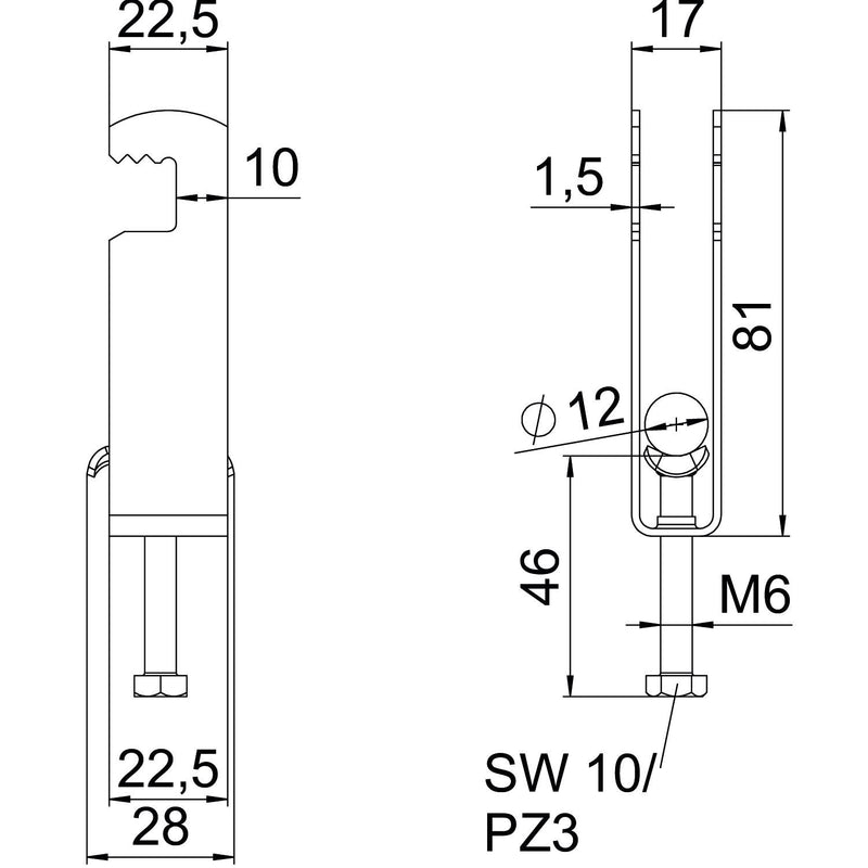 OBO Bettermann - Bügelschelle BS-F3-M-12 FT 3-fach − 50 Stück