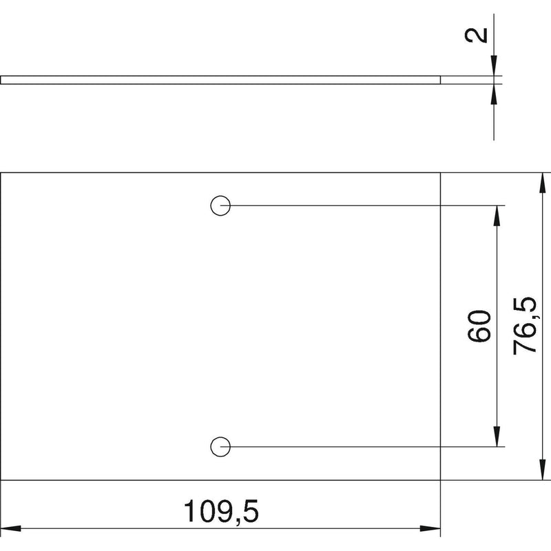 OBO Bettermann - Abdeckplatte für Einbaueinheiten Abdeckplatte T4B P0S2 9011 o. Lochbild f. T4B