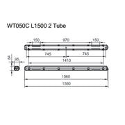 Philips Lighting - Mechanisches Zubehör/Ersatzteile für Leuchten Feuchtraumleuchte WT050C 2xTLED L1500 f. 2 LED-Tubes