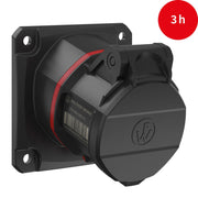Walther Werke - CEE-Anbausteckdose (IEC 60309) CEE NEO Anbaudose FW510403CC schräg 16A 4P 3h − 10 Stück