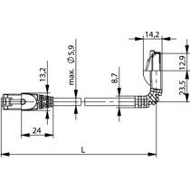 Telegärtner - Patchkabel Kupfer Patchkabel S/FTP 6A 100008040 gr 0,5m 1x270Grd