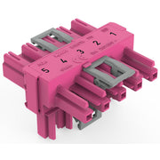 WAGO - Kompaktverteiler für steckbare Gebäudeinstallation T-Verteiler 5-polig 770-1743 Kod. B,pink − 50 Stück
