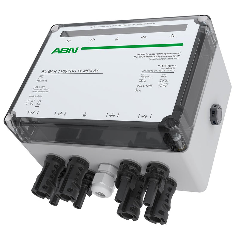 ABN - Photovoltaik-DC-Stringbox PV GAK ÜSS Typ 2 R9L2MC45 2 MPPT,MC4-Steckver