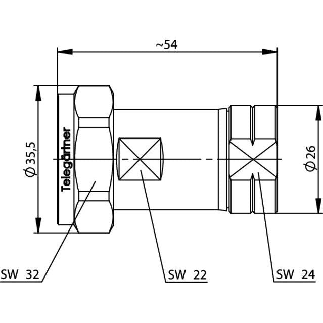 Telegärtner - Koax-Steckverbinder 7-16-Stecker SIMFIX Pro 100024409 G23 (1/2Z FLEX)